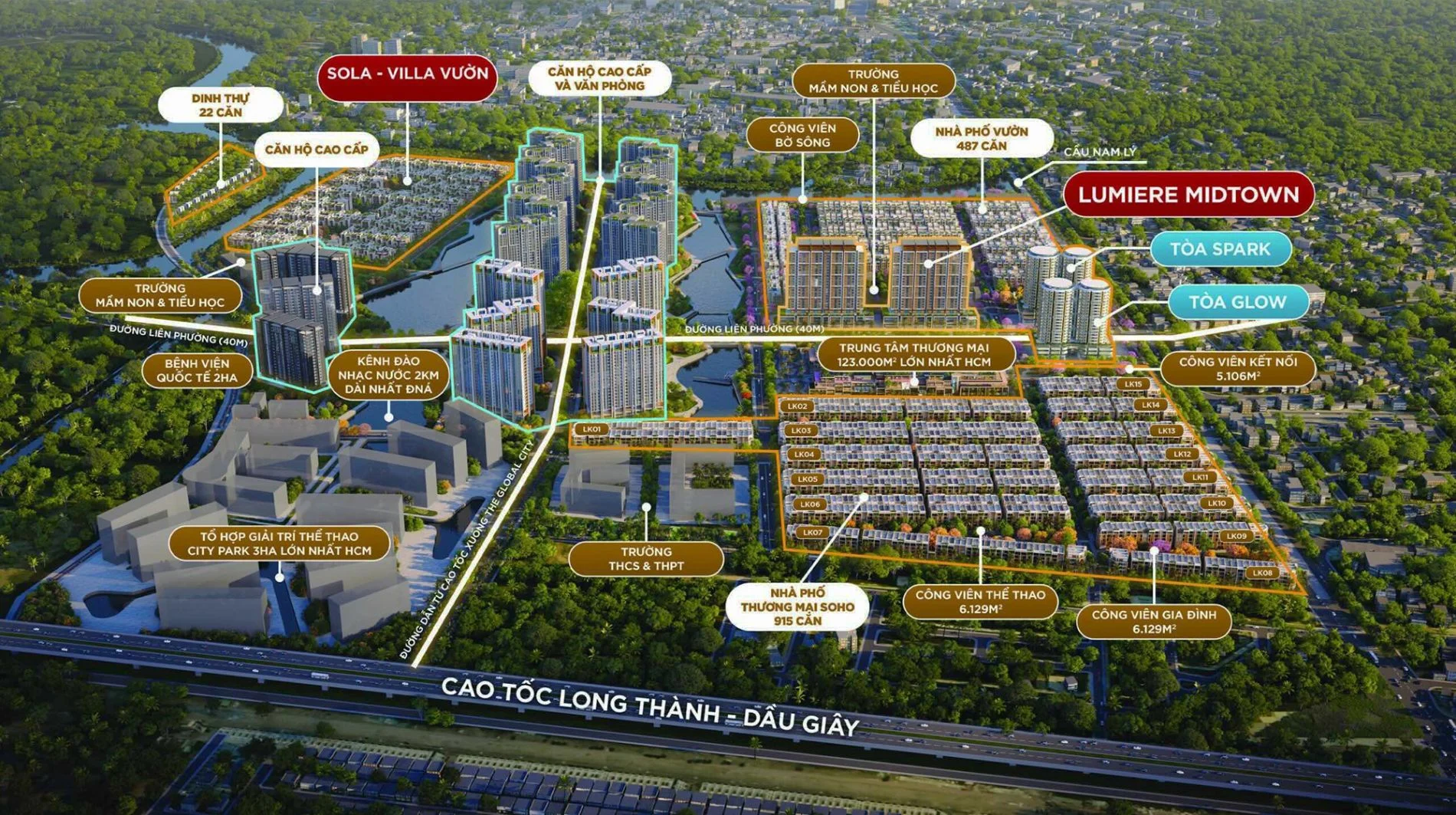 Bản đồ quy hoạch tổng thể mặt bằng dự án The Global City