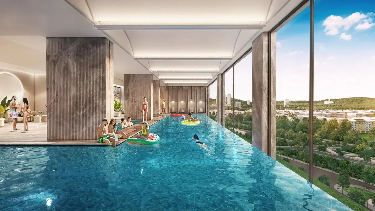 Bể bơi vô cực – một trong những tiện ích nội khu đẳng cấp của The Sunset. Ảnh: Sun Group.