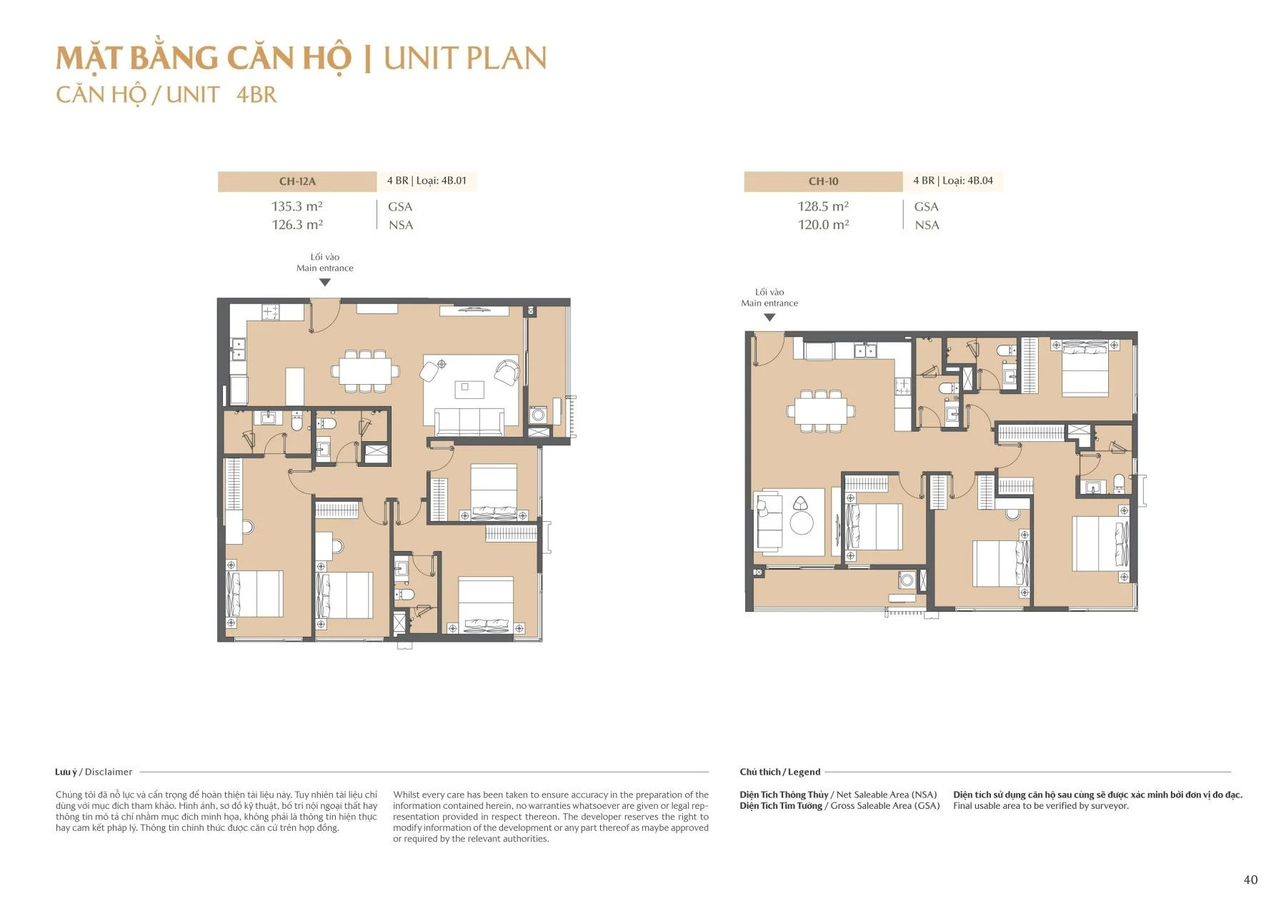 Bản vẽ layout mặt bằng căn hộ 4 phòng ngủ 4BR tháp B2 dự án Masteri Park Place