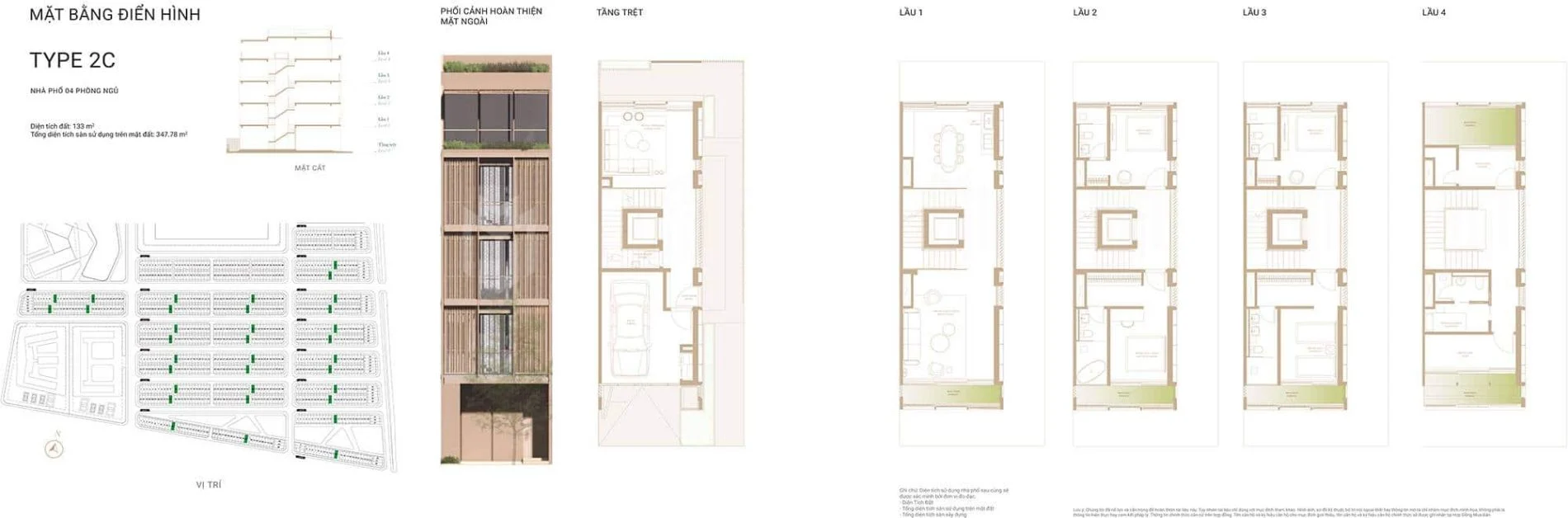 Bản vẽ mặt bằng layout shophouse Soho The Global City Type 2C