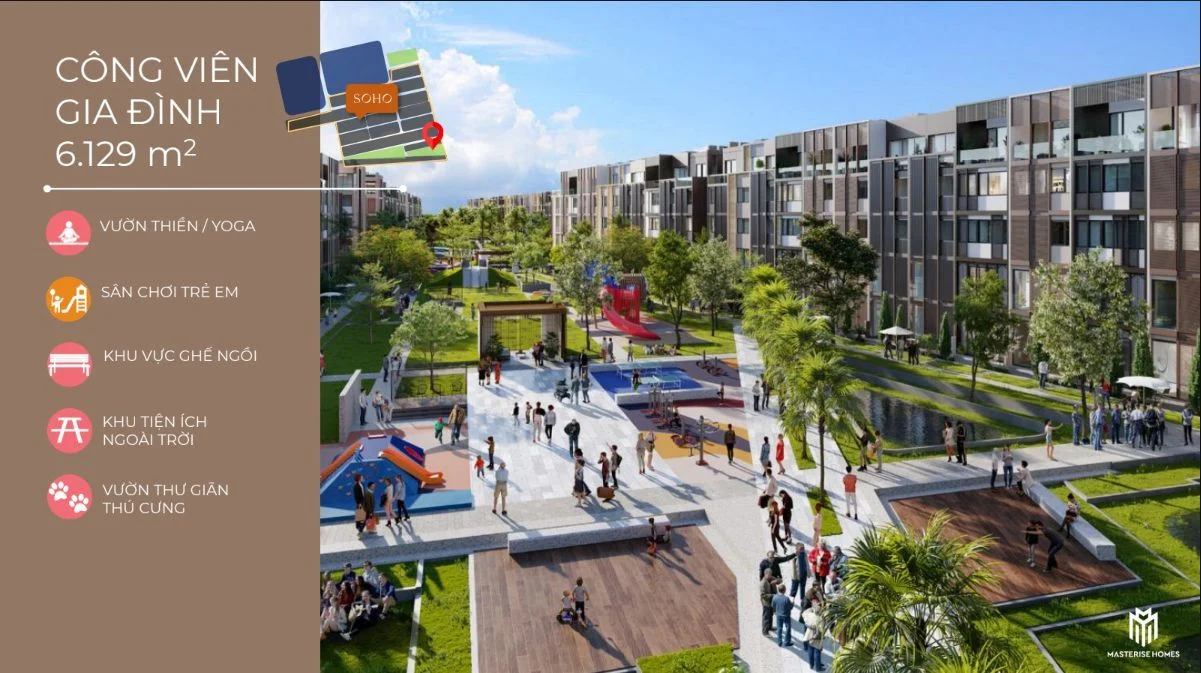 Thiết kế chi tiết Công viên gia đình quy mô 6.129 m2 với các tiện ích vui chơi và thư giãn