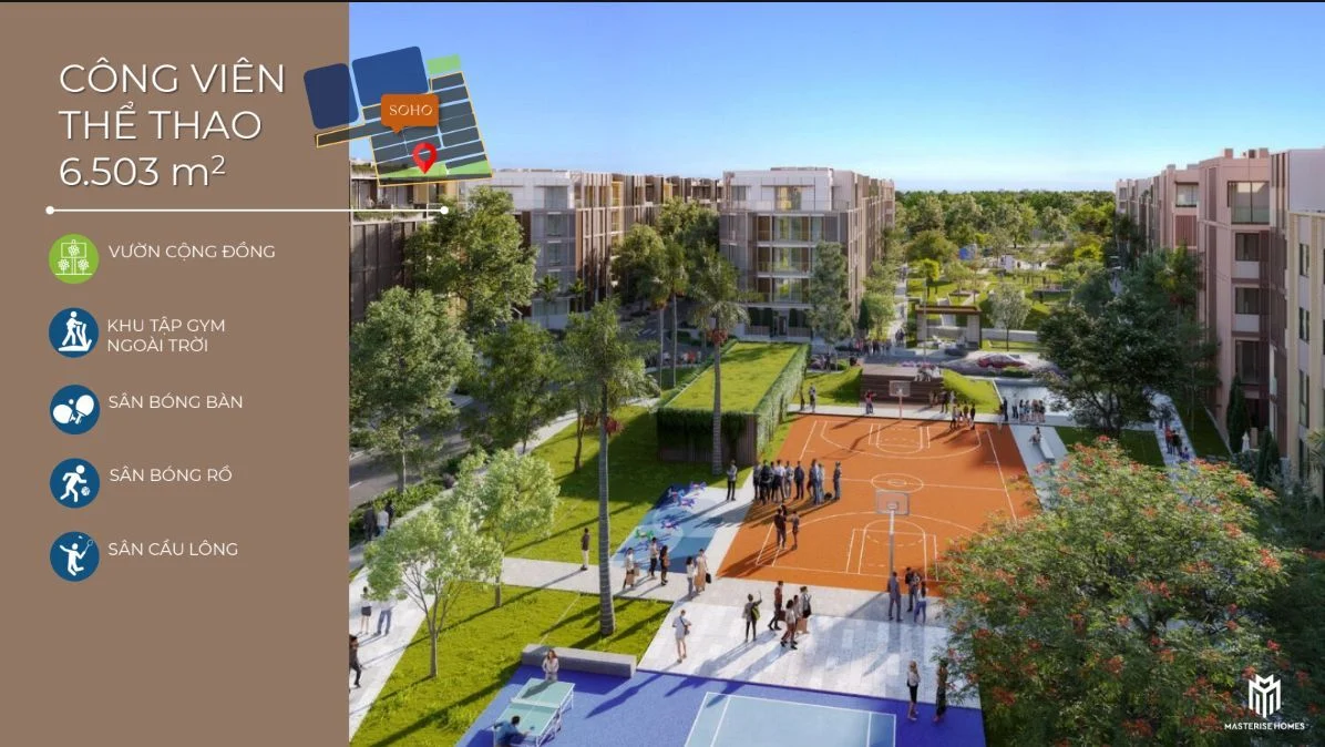 Phối cảnh Công viên thể thao 6.503 m2 trang bị đa dạng sân tập luyện ngoài trời