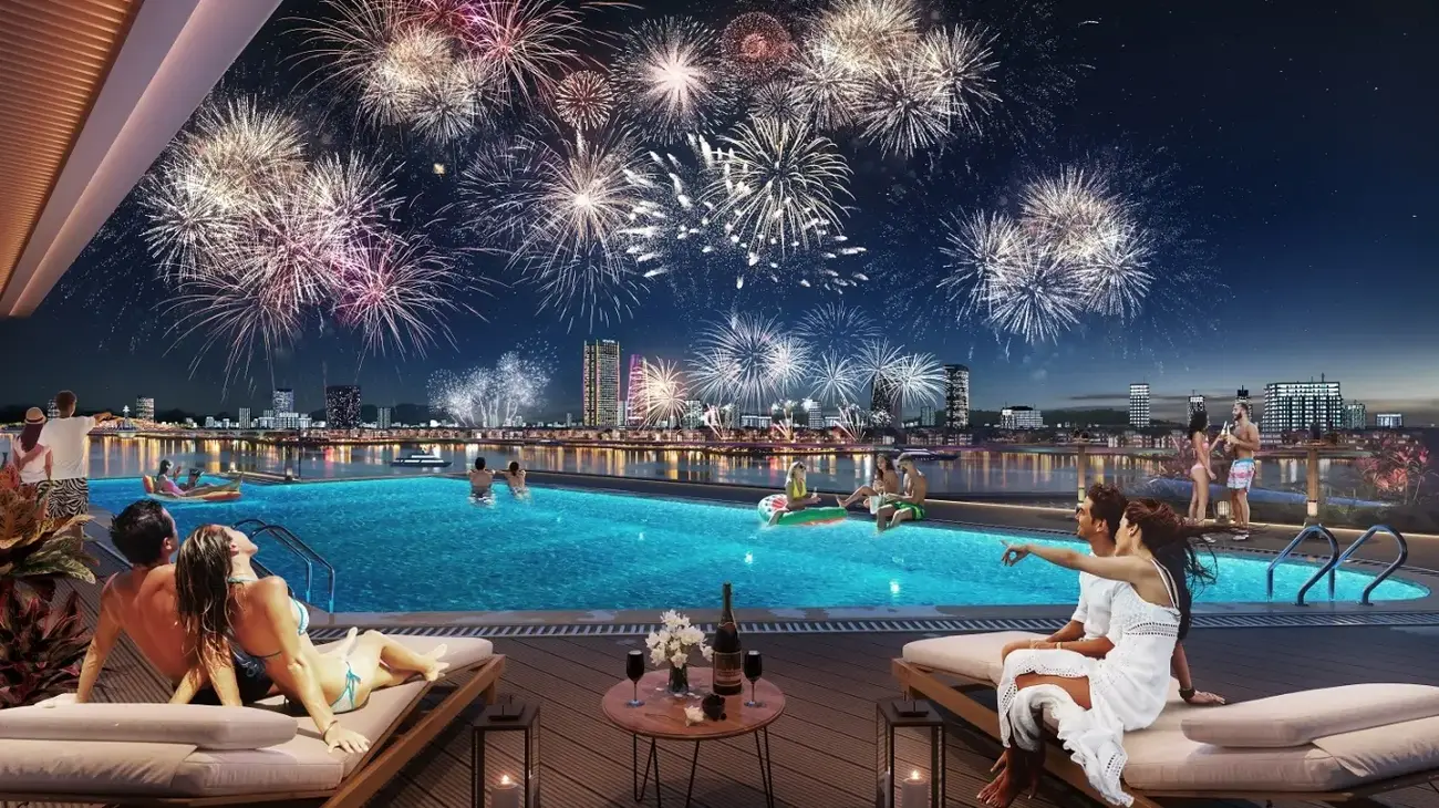 Dự án Sun Symphony Residence bên sông Hàn với tiện ích cao cấp và khung cảnh sống động. Ảnh: Sun Property