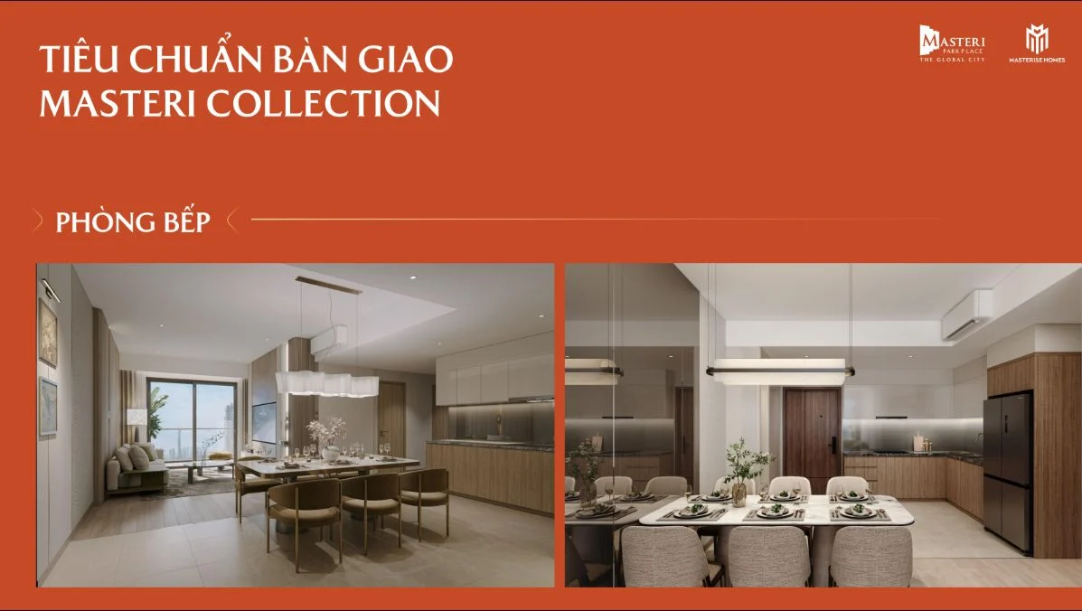 Tiêu chuẩn bàn giao khu vực bếp dự án Masteri Park Place với thiết bị Hafele và Bosch