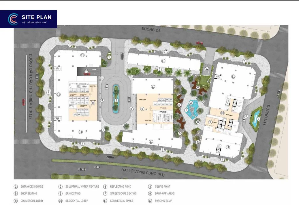 Bản đồ quy hoạch mặt bằng tổng thể dự án The Crest Residence Thủ Thiêm