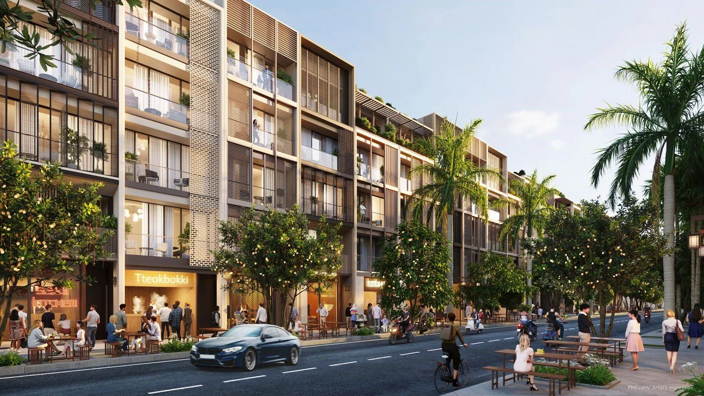 Tuyến phố thương mại SOHO The Global City tấp nập khách hàng trải nghiệm dịch vụ mua sắm ẩm thực