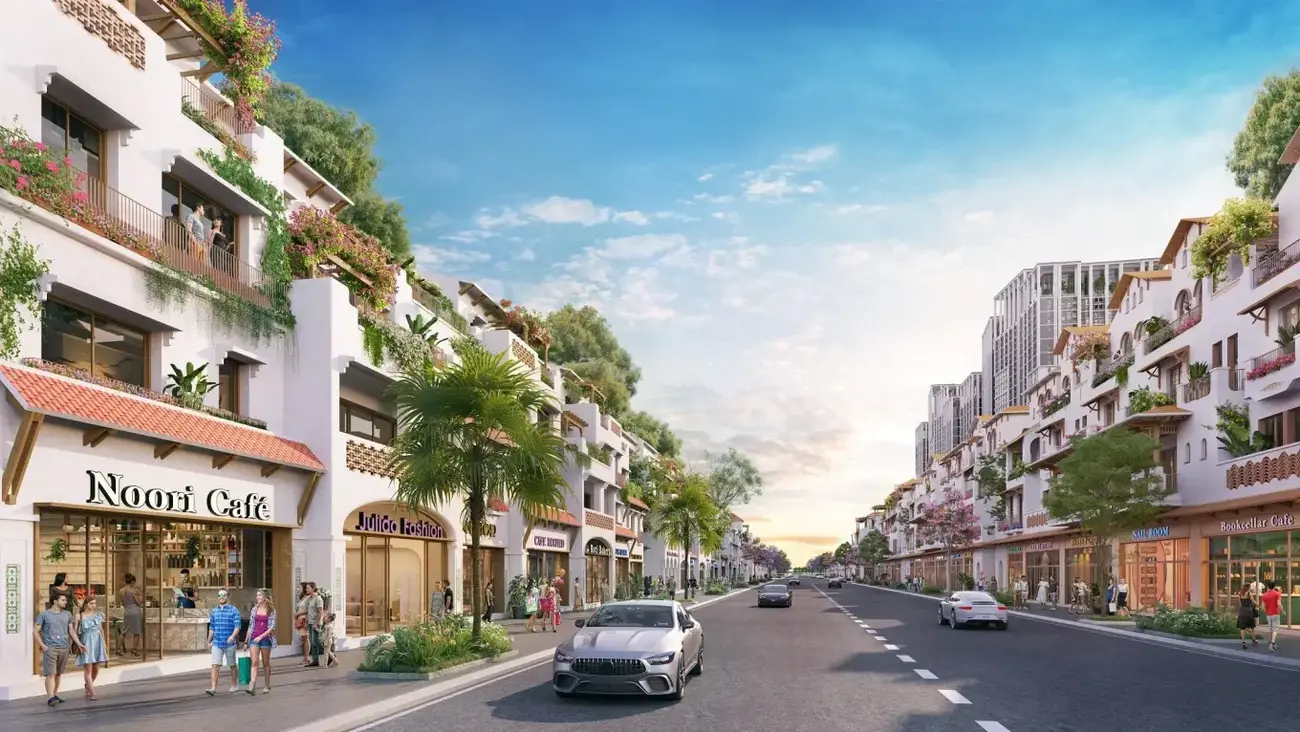 Phối cảnh các dãy nhà phố Casa trong dự án đô thị biển Blanca City. Ảnh: Sun Group
