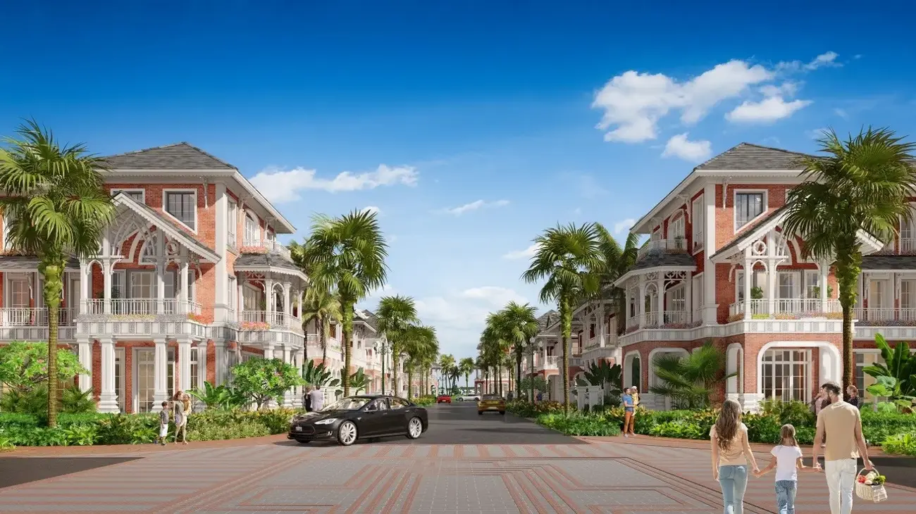Phối cảnh khu đô thị đảo Sunneva Island với kiến trúc Đông Dương và văn hóa Champa độc đáo.