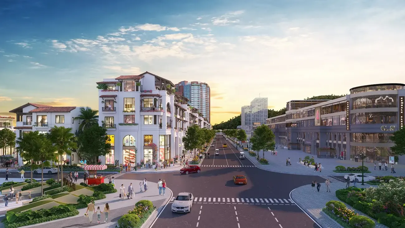 Phối cảnh khu phố năng động tại phân khu The Sonata, Sun Symphony Residence.
