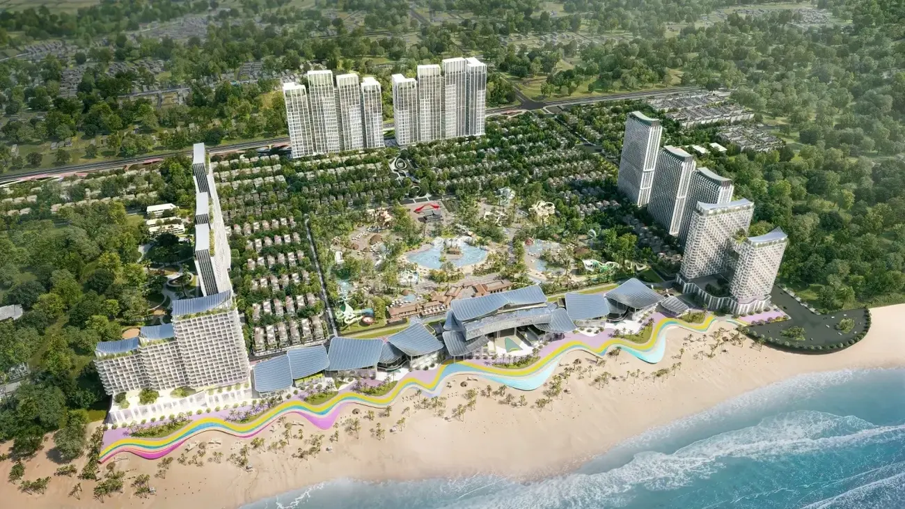 Phối cảnh tổng thể dự án Blanca City tại trung tâm Bãi Sau, Vũng Tàu được phát triển bởi Sun Group. Ảnh: Sun Group.
