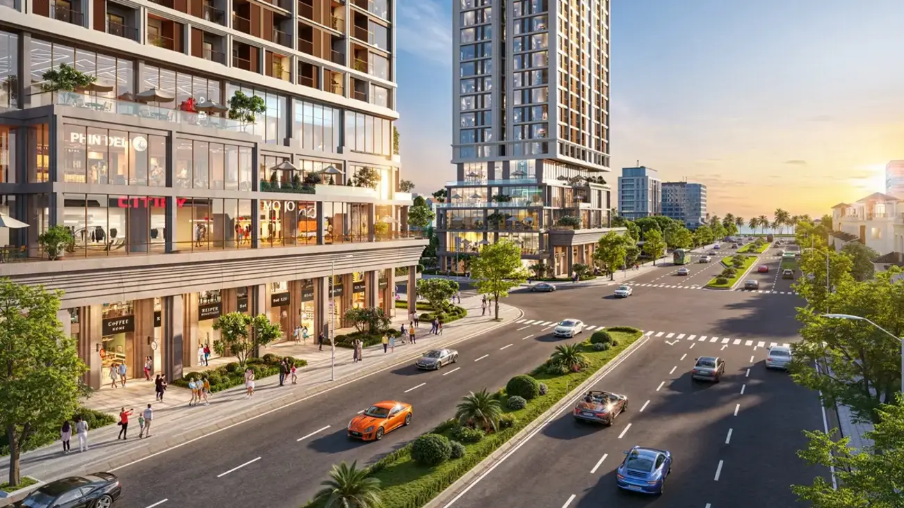 Phối cảnh tuyệt đẹp của tổ hợp Sun Costa Residence tại vị trí đắc địa, gần biển Mỹ Khê.