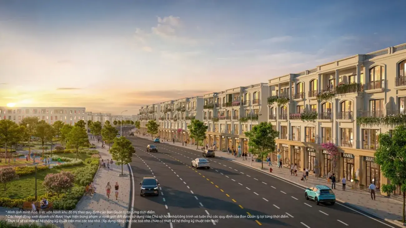 Phối cảnh Vinhomes Golden City tại Dương Kinh, Hải Phòng với không gian sống thoáng đãng và tiện ích đồng bộ. Ảnh: Vinhomes