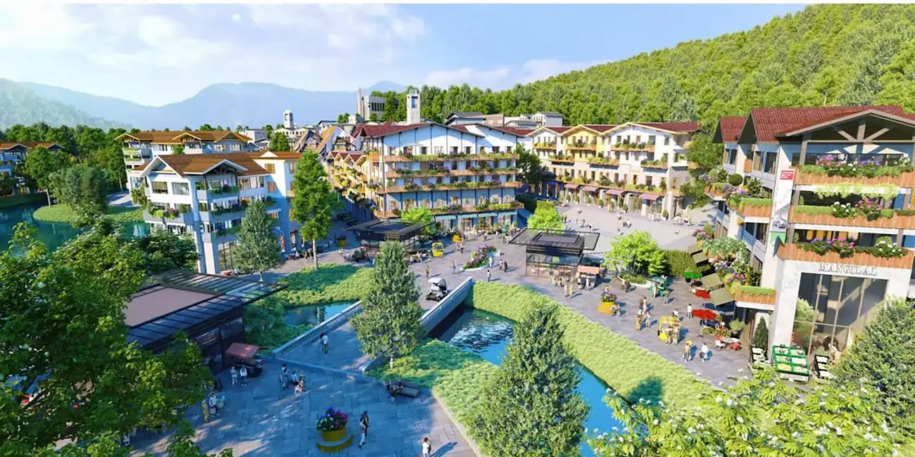 Quần thể khu đô thị sinh thái và vui chơi giải trí cao cấp tại Kim Bôi, Phú Thọ do Sun Group đầu tư.