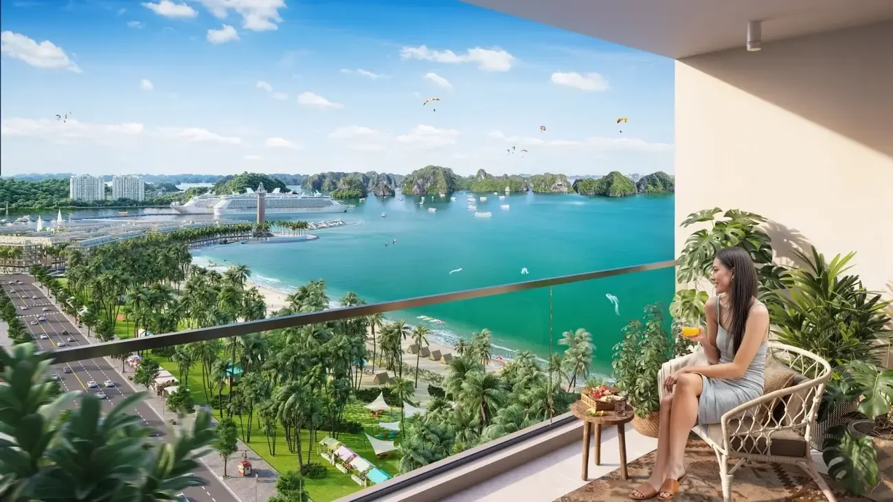 Tầm nhìn hướng thẳng vịnh Hạ Long từ căn hộ Sun Centro Town. Ảnh: Sun Property
