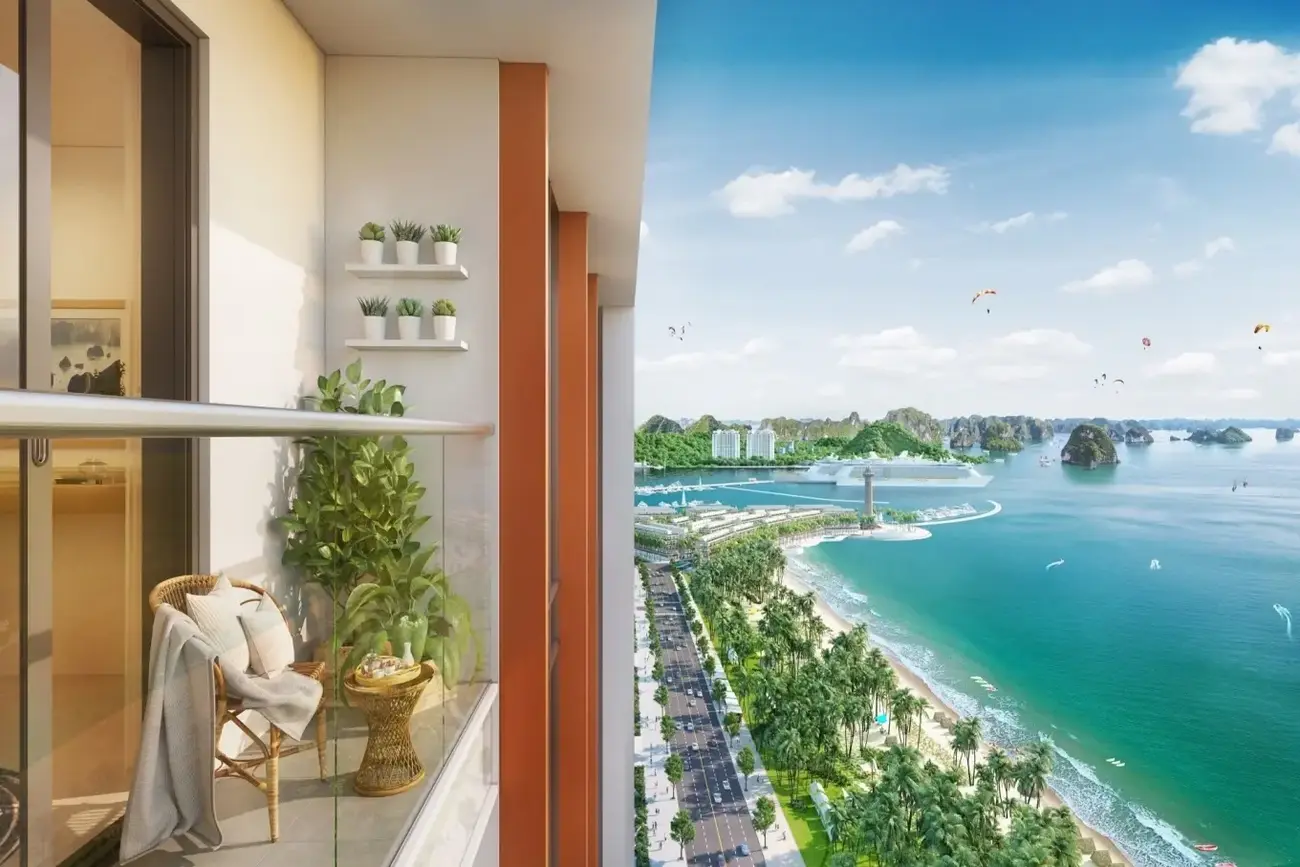 Tầm nhìn tuyệt đẹp từ ban công dự án Sun Elite City tại Bãi Cháy, Quảng Ninh. Ảnh: Sun Property
