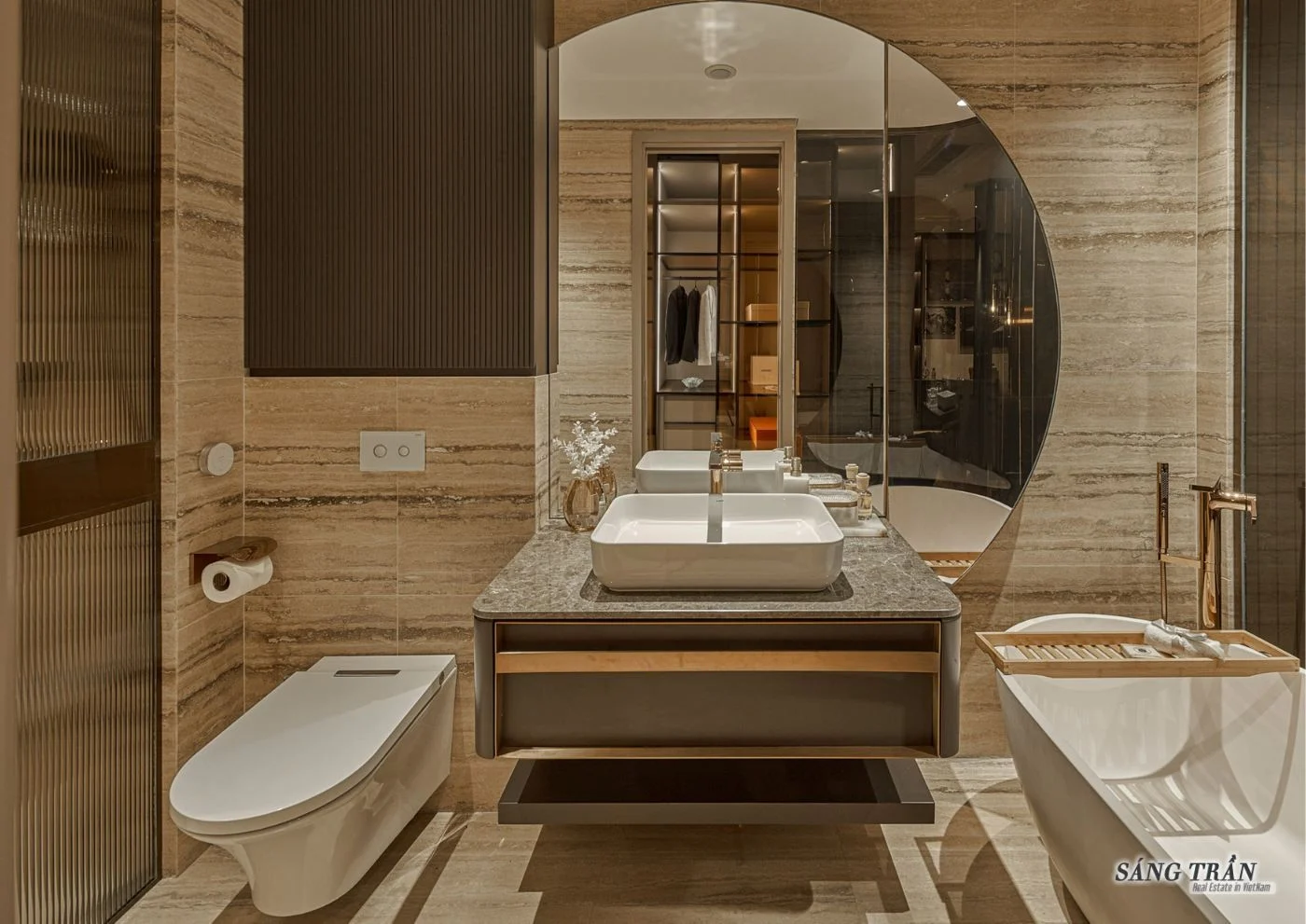 Phòng tắm The Metropole Thủ Thiêm bàn giao thiết bị vệ sinh Duravit và Gessi cao cấp.