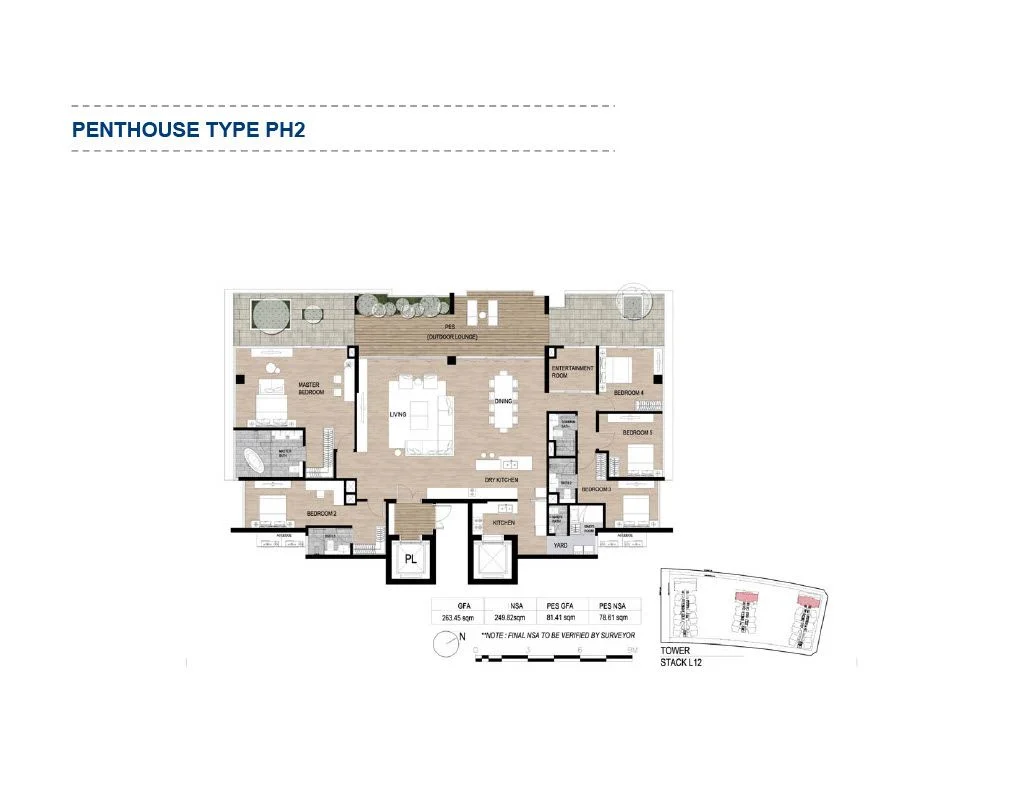 Chi tiết layout thiết kế Penthouse Type PH2 The Galleria Residence