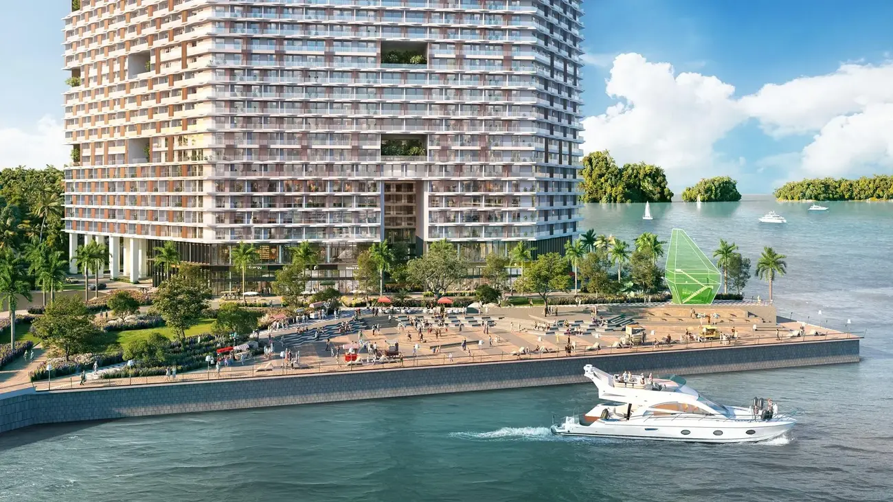 Tòa tháp Thanh Long – mảnh ghép hoàn thiện dòng sản phẩm căn hộ cao cấp tại Xanh Island, Cát Bà. Ảnh: Sun Group.
