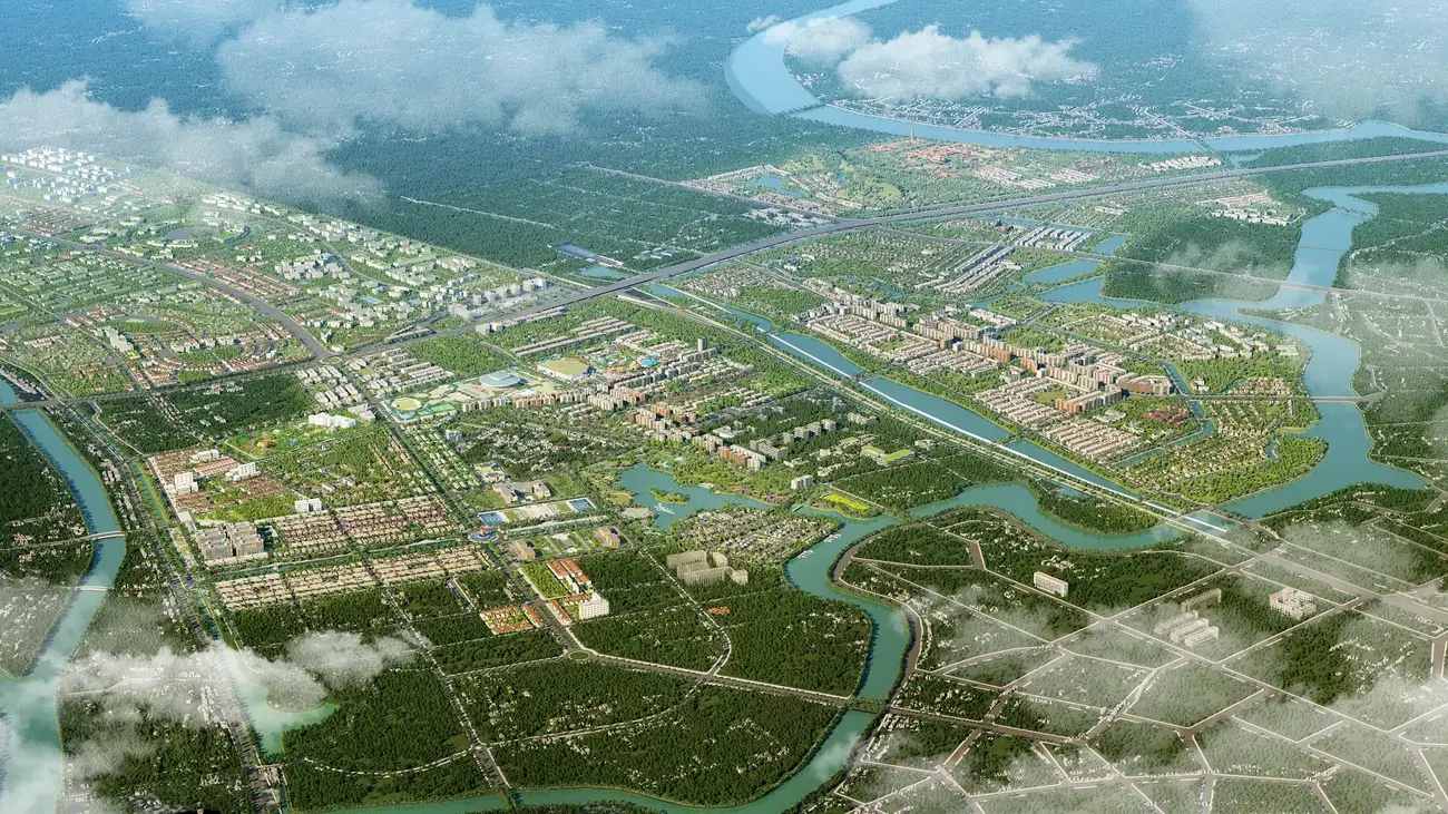 Toàn cảnh dự án Sun Mega City – biểu tượng văn hóa lịch sử và nhịp sống thịnh vượng phía Nam Hà Nội.