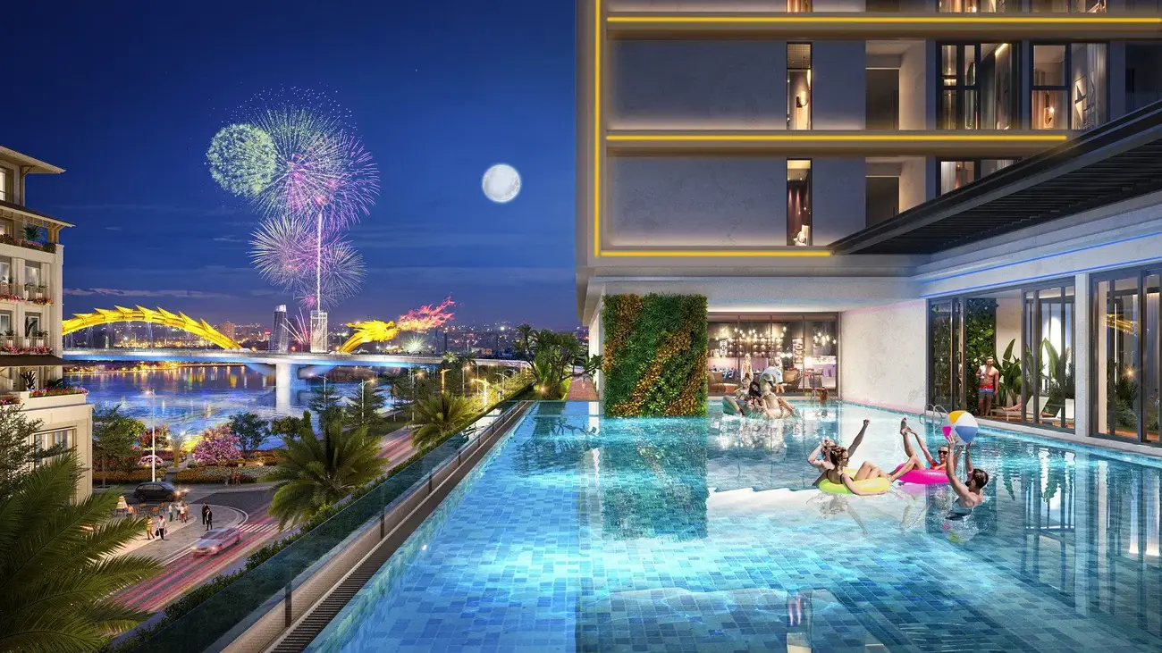Trải nghiệm sống đẳng cấp tại Sun Ponte Residence với tầm nhìn “triệu đô” ra sông Hàn và cầu Rồng. Ảnh: Sun Property