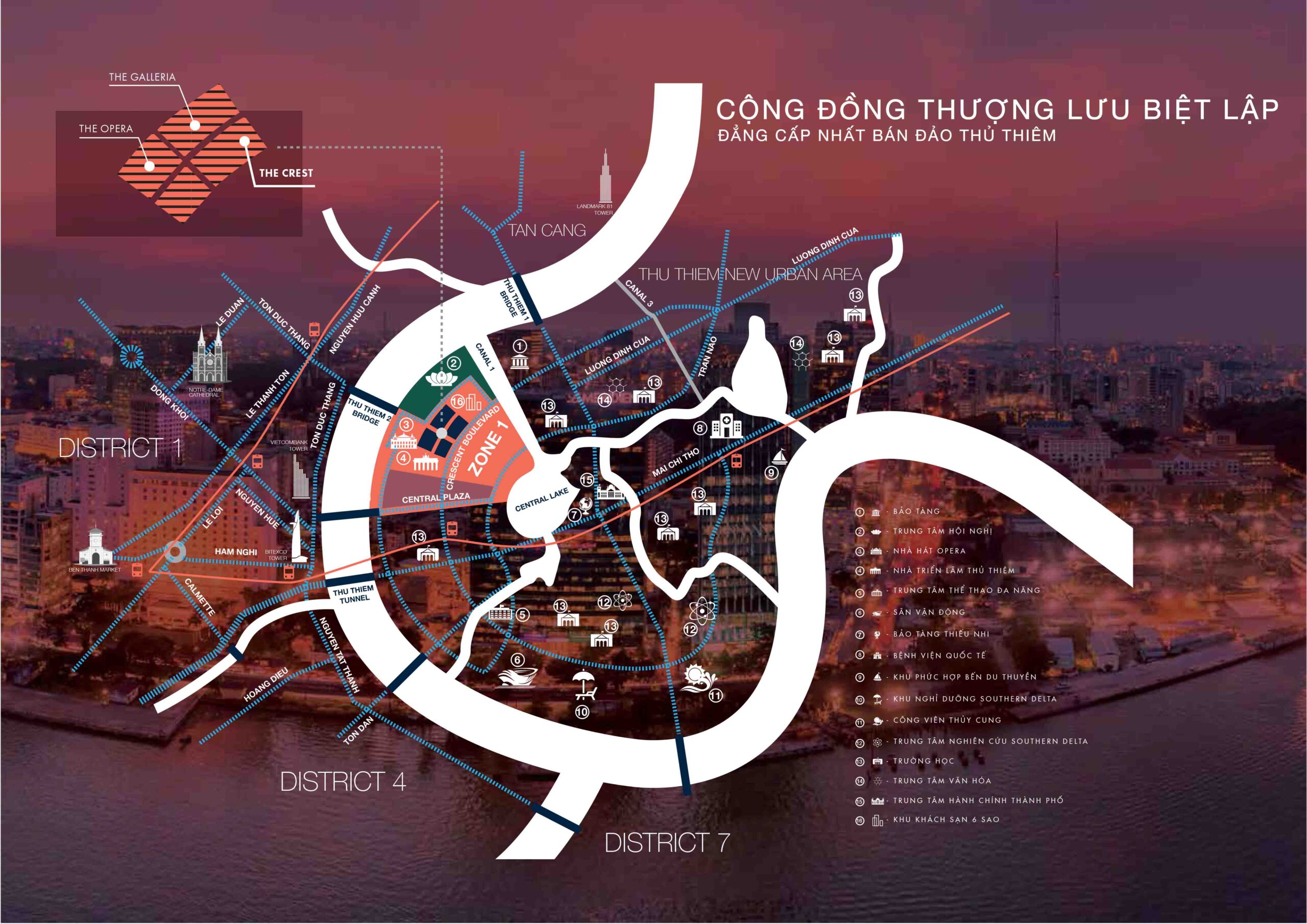 The Metropole Thủ Thiêm vị trí kết nối khu vực lân cận.