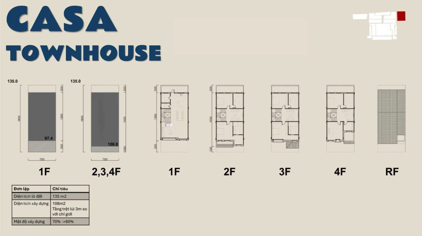Bản vẽ layout mặt bằng chi tiết các tầng của nhà phố thương mại Casa Townhouse