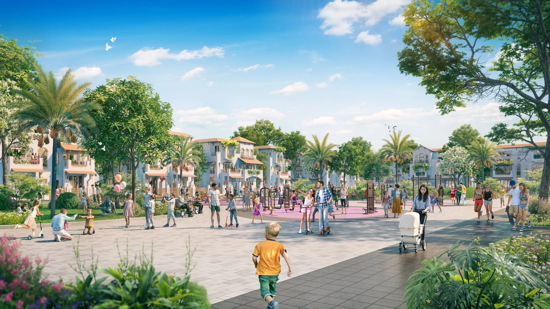 Hệ thống công viên nội khu và đường dạo bộ tại Blanca City