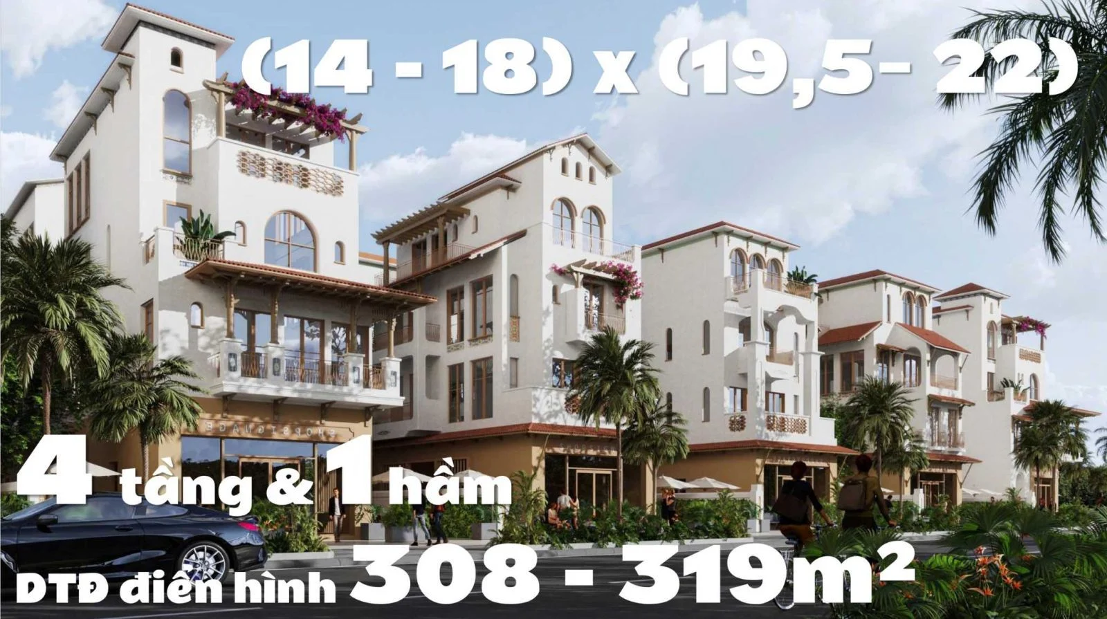 Phối cảnh kiến trúc bề thế của siêu biệt thự Casa Grand Villa hướng biển