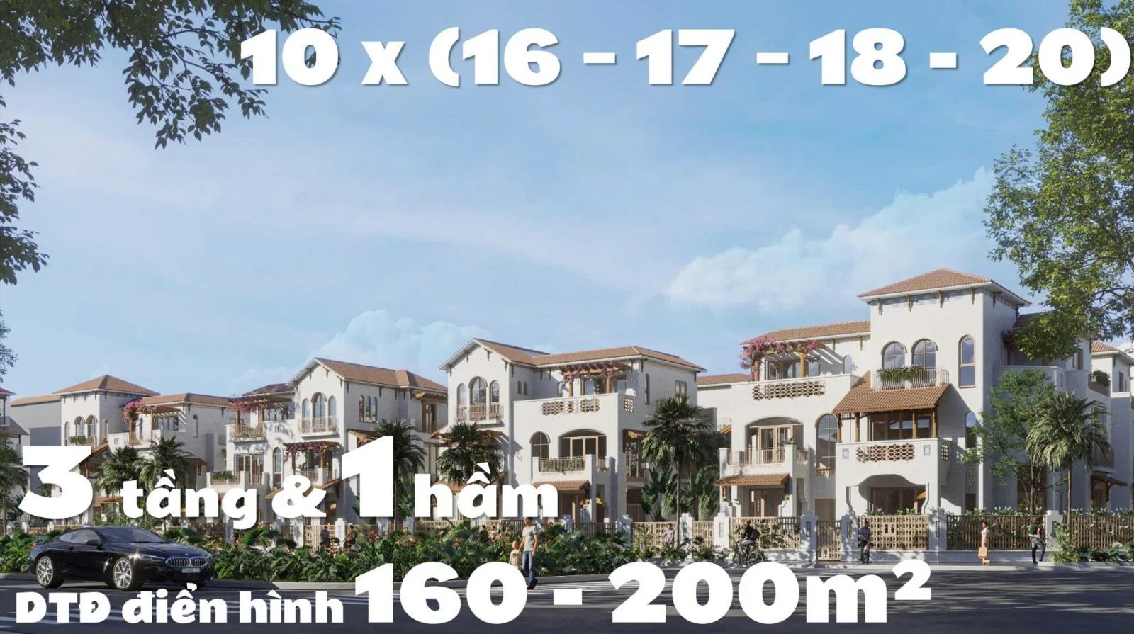 Phối cảnh tổng thể quy mô và kiến trúc mặt ngoài của dòng biệt thự song lập Casa Villa Vũng Tàu