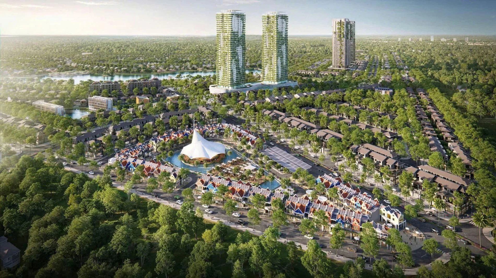 Phối cảnh tổng thể dự án Sky Retreat Eco Retreat Long An nhìn từ trên cao