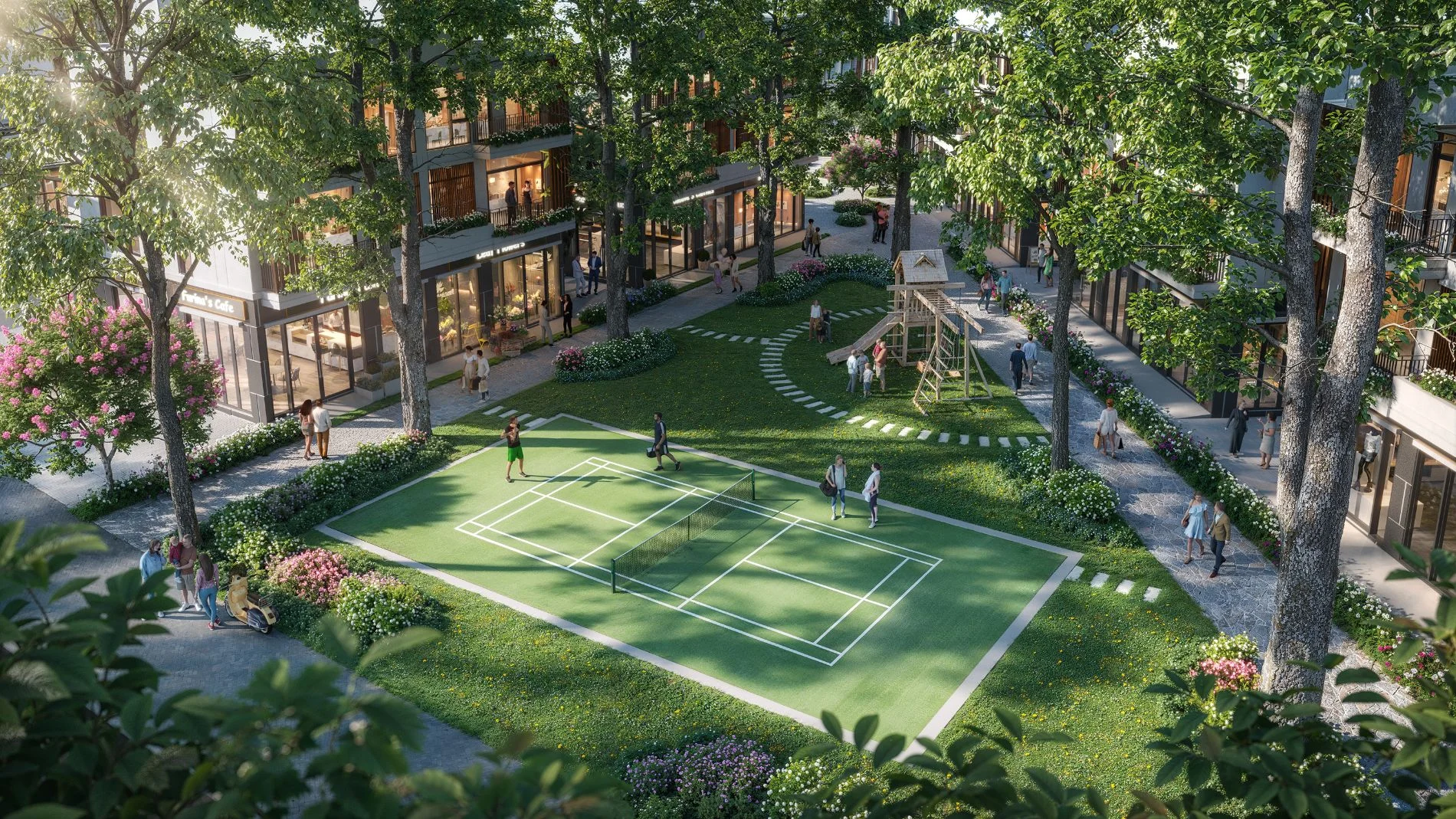 Sân thể thao đa năng và khu vui chơi trẻ em nội khu Sky Retreat Bến Lức